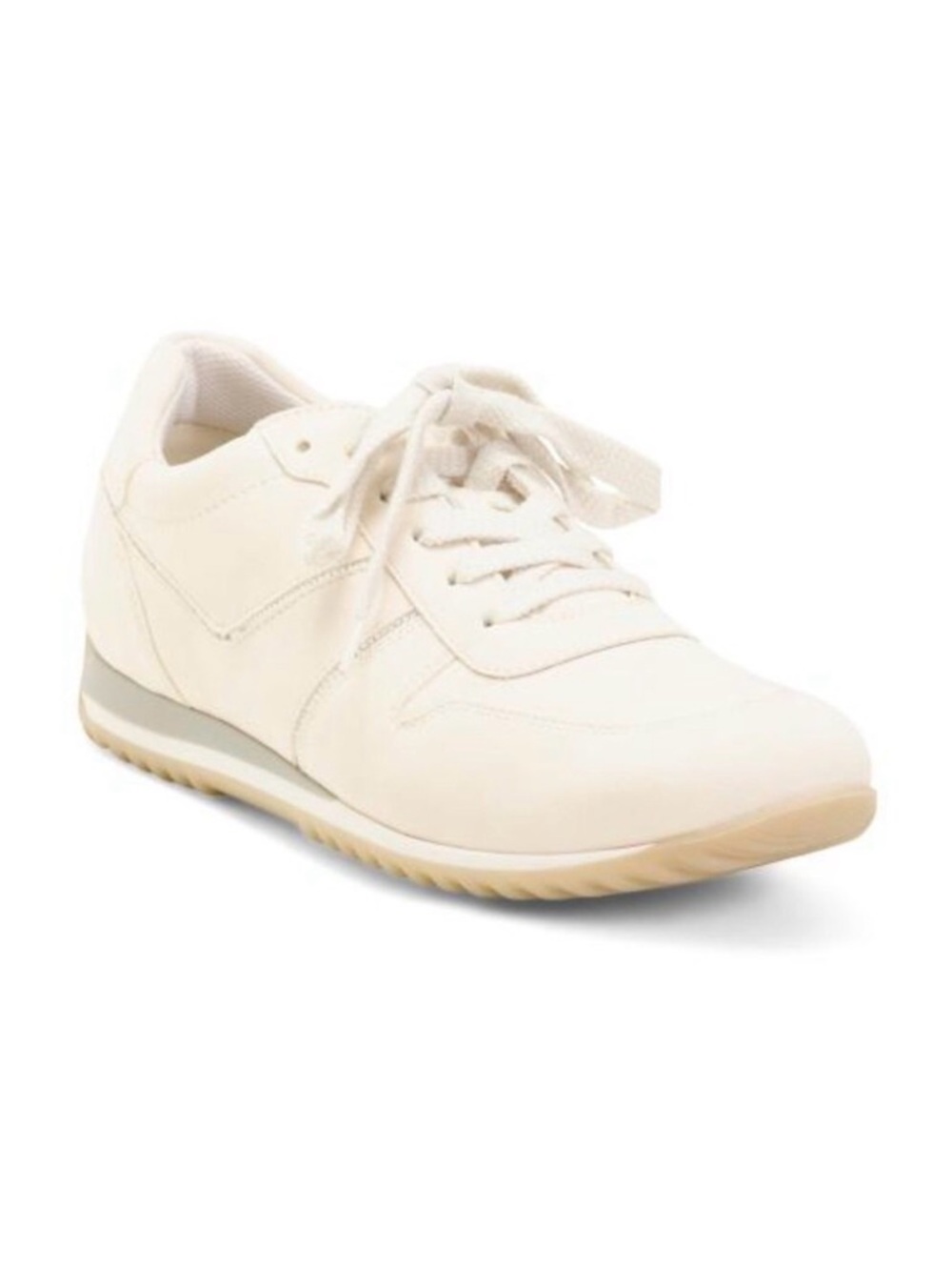 Paul Green Bella Ivory Suede & Leather Rhinestone Sneakers Size 8.5/UK 6